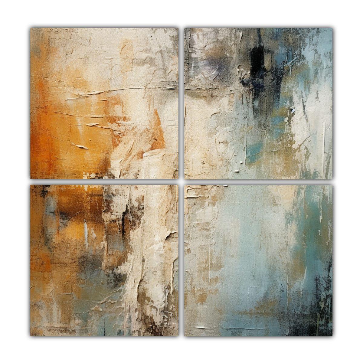 Pinturas Decorativas Abstractas Con Textura 40x40 Cm-0