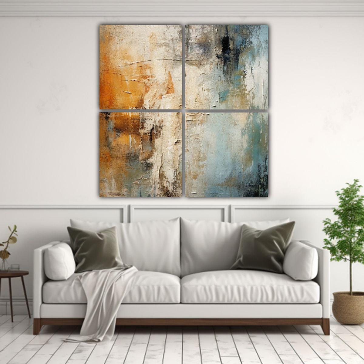 Pinturas Decorativas Abstractas Con Textura 40x40 Cm-2