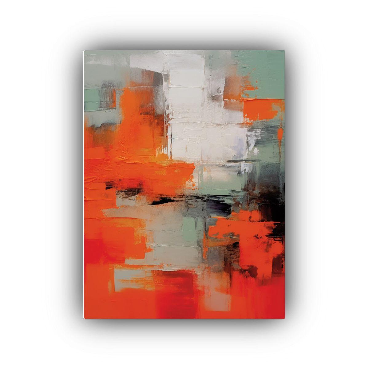 Pintura Abstracta En Tonos Fríos En Lienzo Fotográfico 40x60cm-0