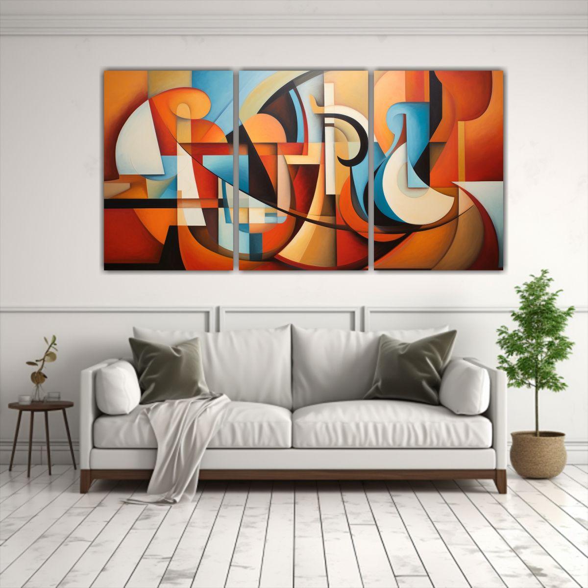 Pinturas Decorativas De Formas Abstractas 90x45 Cm-2