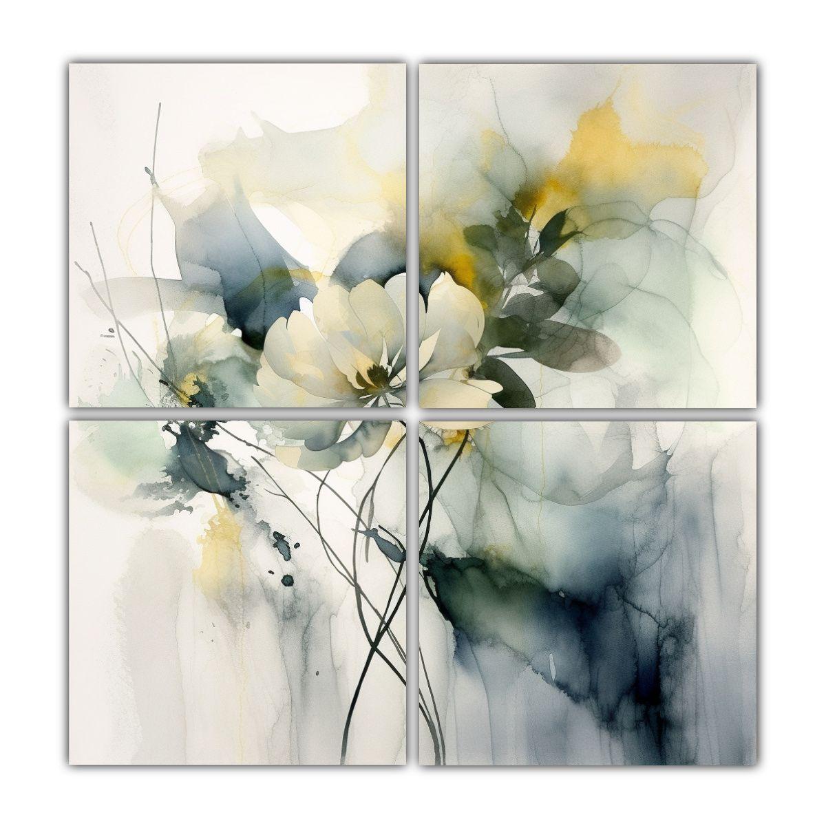 Pintura Abstracta Moderna De Acuarela Con Colores 200x200 Cm-0