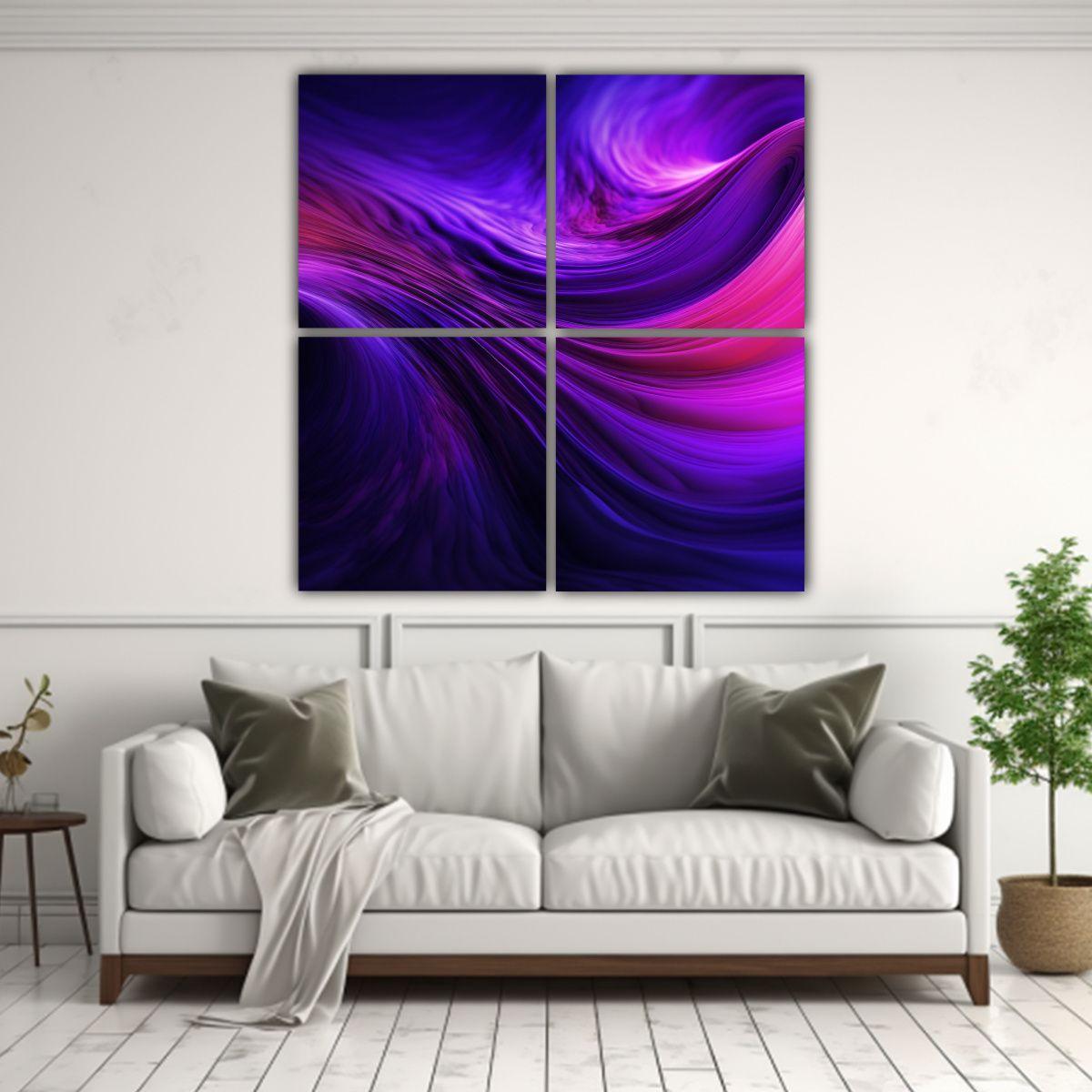 Pintura Abstracta Morada Creativa De Alta 120x120 Cm-2