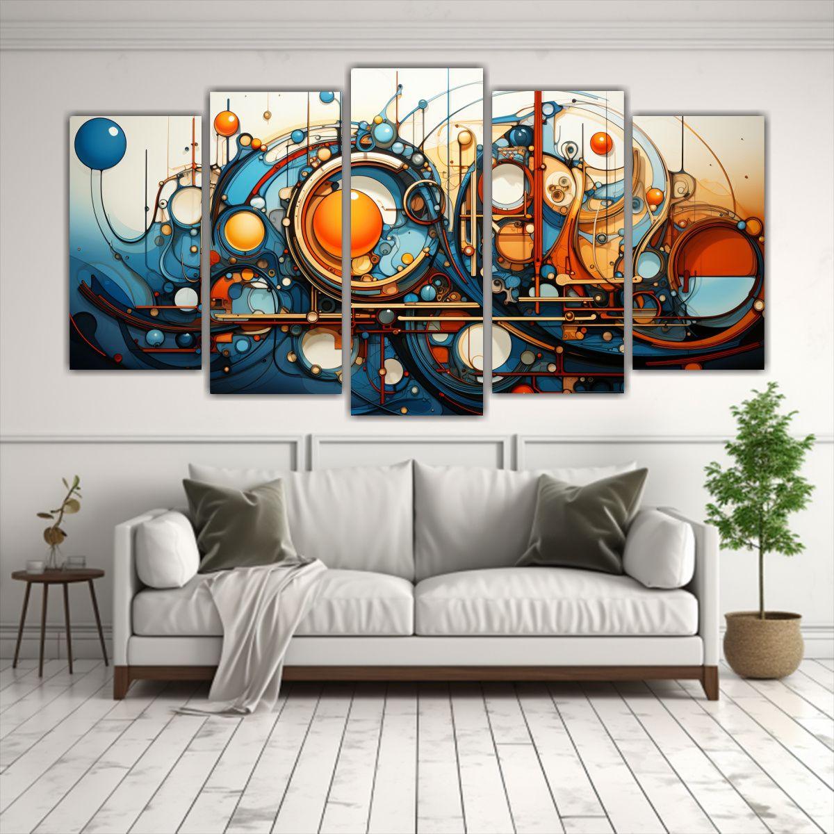 Pinturas Abstractas Políptico Tonos Equilibrio 100x50 Cm-2