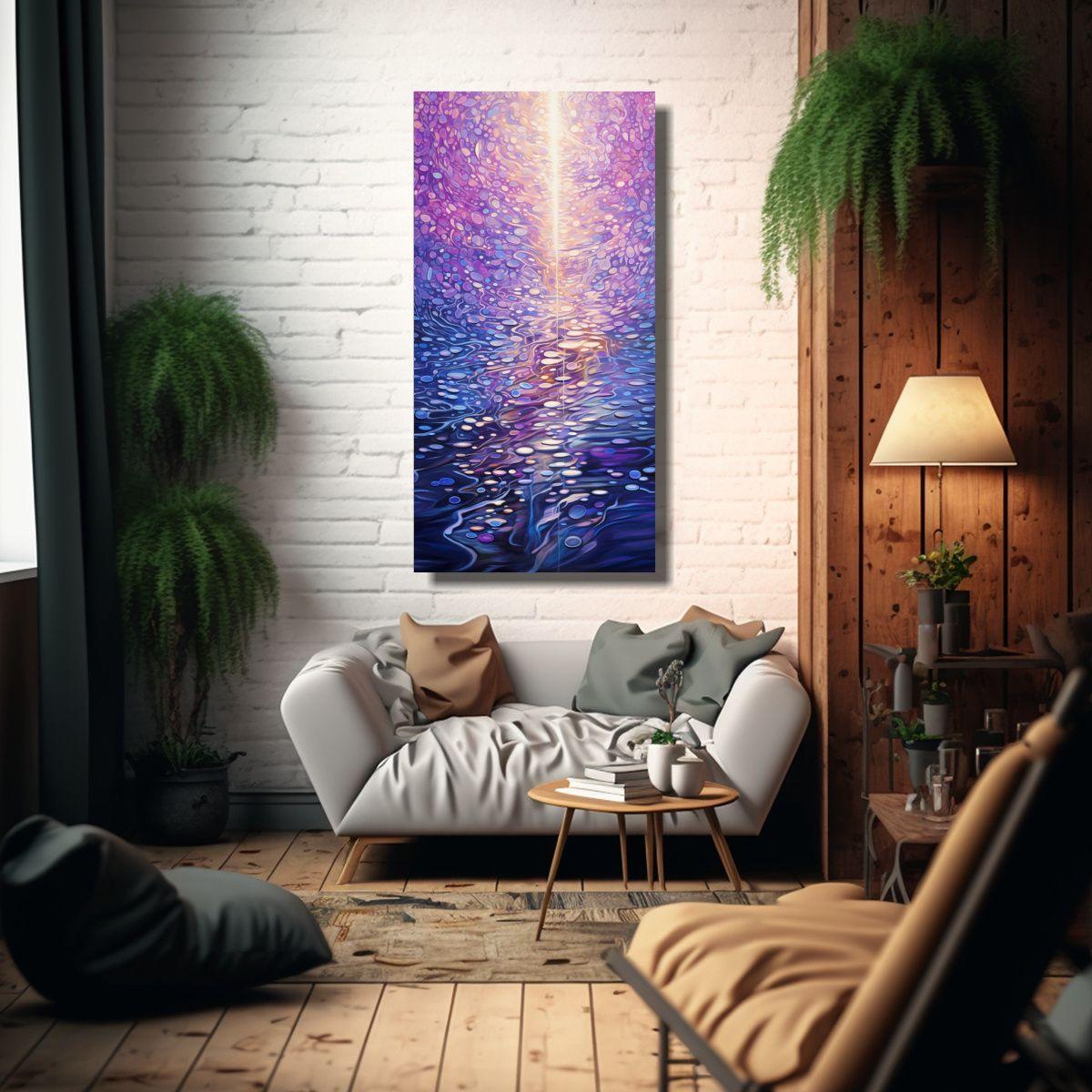 Tela En Bastidor Estilo Galería Con Puntos 40x80cm-2