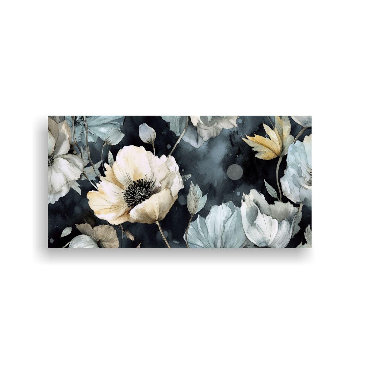 Pinturas Decorativas Verticales De Flores En 80x40 Cm-0