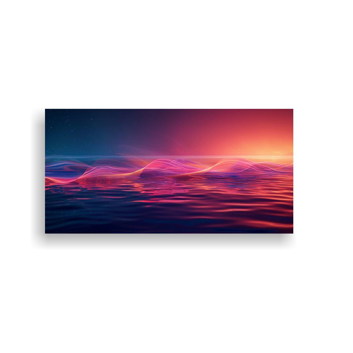 Pintura Abstracta: Onda De Luz Sobre Agua Estilo 120x60cm-0