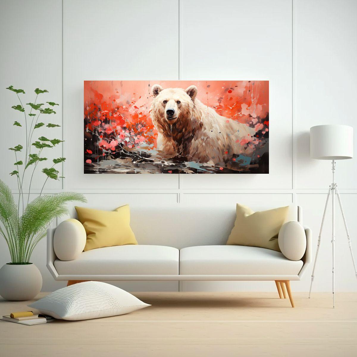Inspiración Detallada: Oso En Colores Coral Y Mar 40x20cm-2