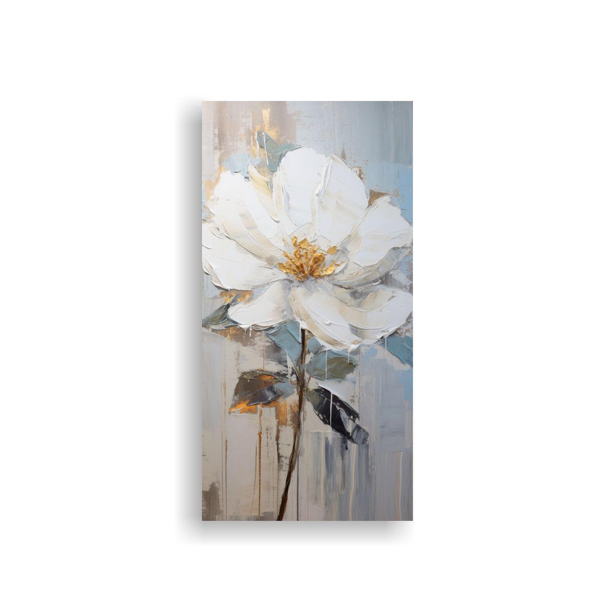 Cuadro Moderno Pintura En Lienzo De Flores 60x120cm-0