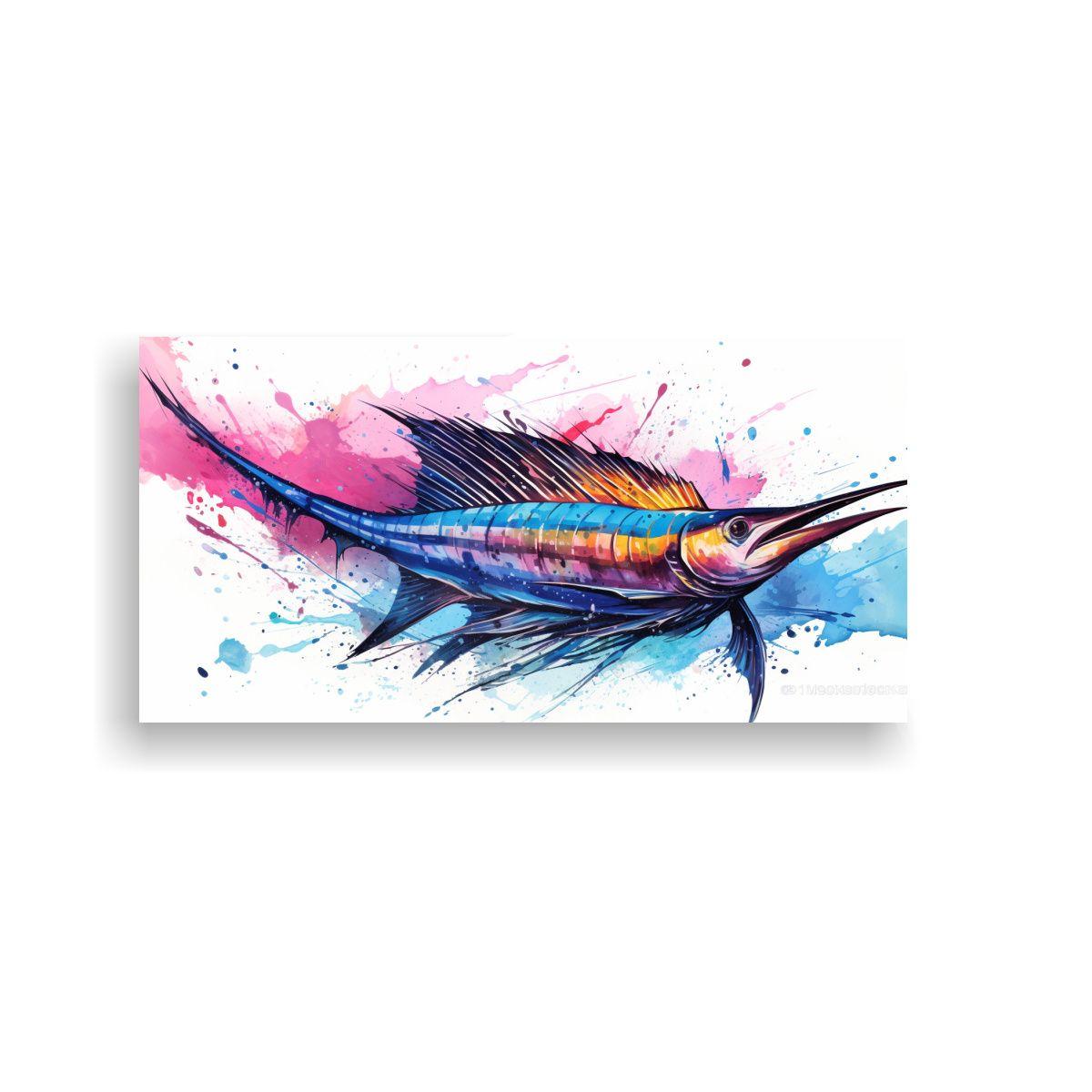 Cuadro Acuarela único Estilo Pintura Colorida De  80x40cm-0