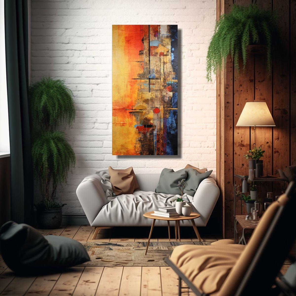 Lienzo De Tela Colores Fantasía Abstracta 70x140cm-2