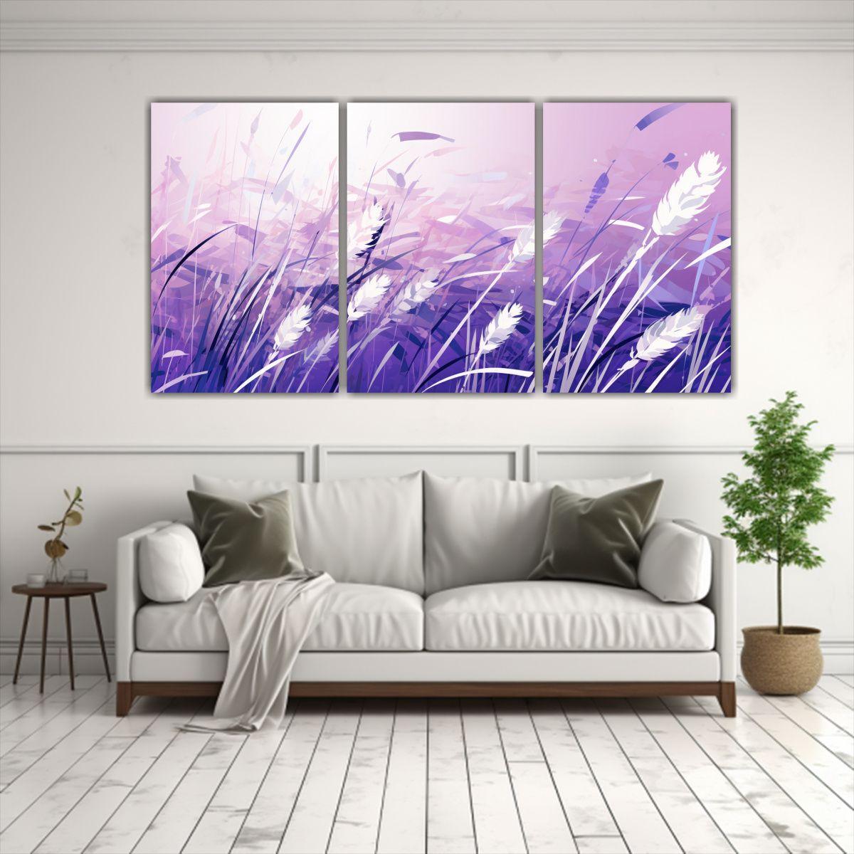 Conjunto De 3 Cuadros Creativos De Adorable Pasto 150x75 Cm-2
