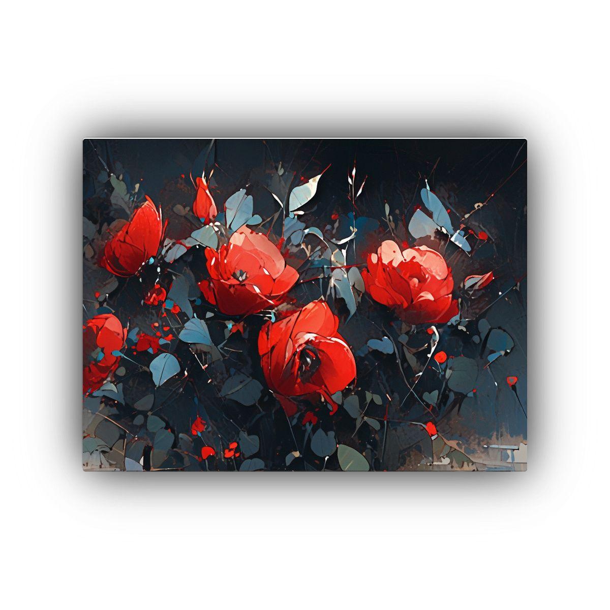 Cuadro En Lienzo Flores Tonos Mágicos Estilo 120x80cm-0