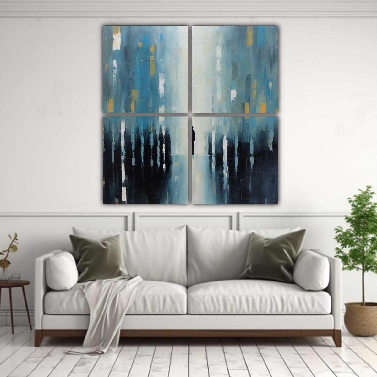 Cuadriptico Modernos Equilibrio Arte Abstracto 80x80 Cm-2
