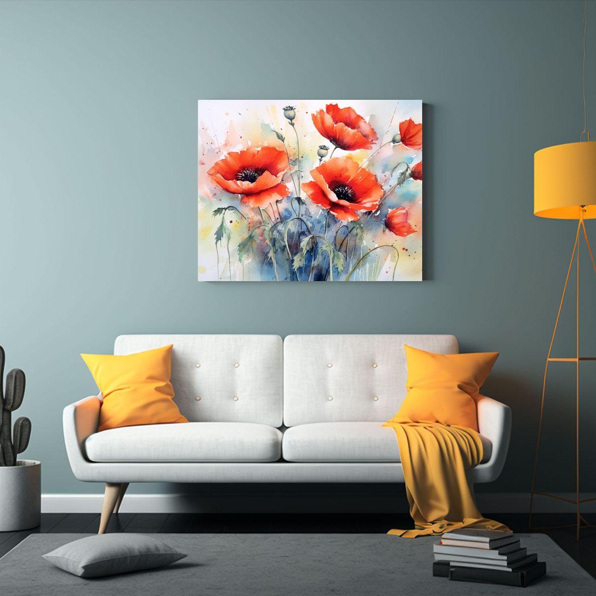Cuadro Galería Flores De Amapolas Estilo 75x50cm-2