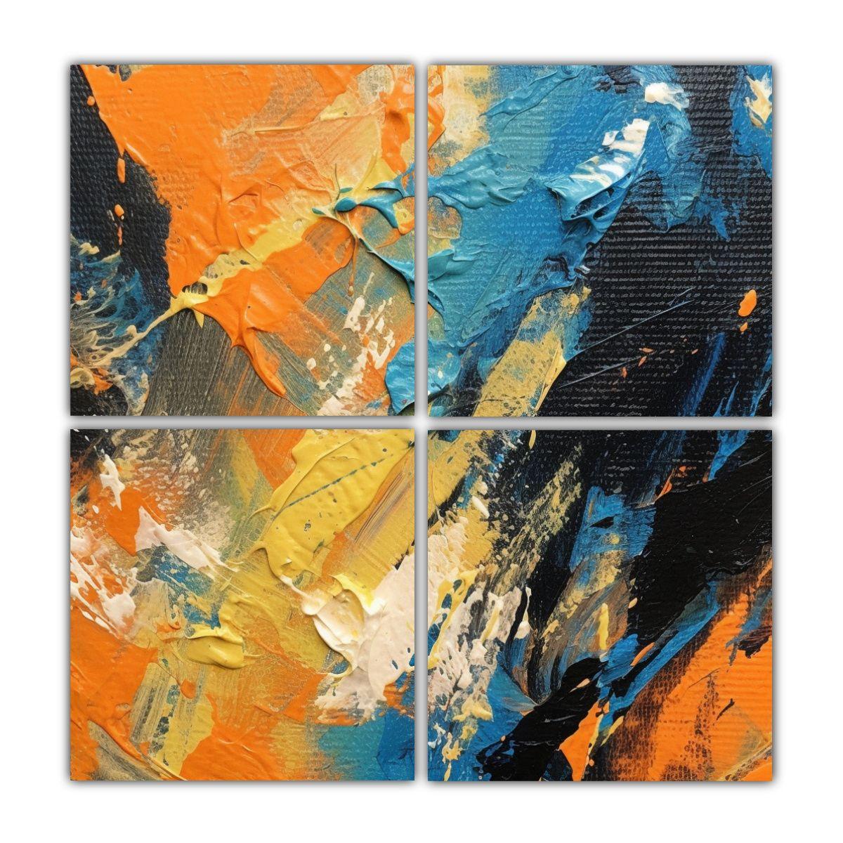 Cuatro Composición Acuarela Luminosa Pintura 180x180 Cm-0