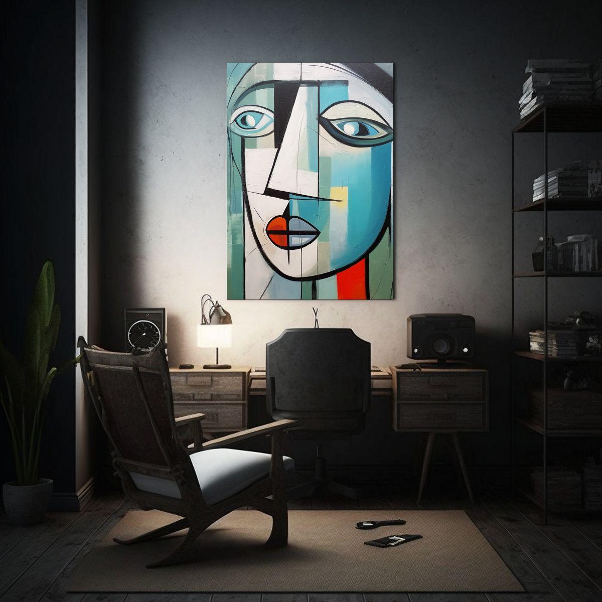 Pintura En Lienzo: Naturaleza Viva Con Fondo Azul 80x120cm-2