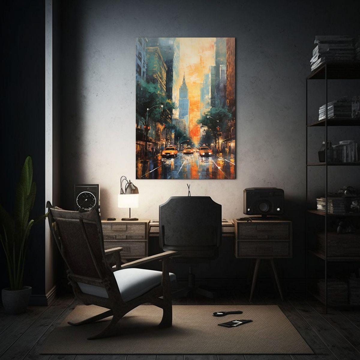 Cuadro Fotografía Perspectiva Pintura Calles De Nueva York 20x30cm-2