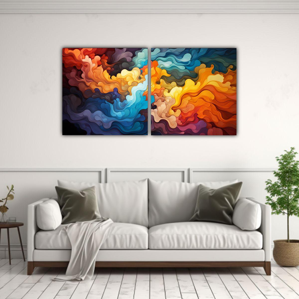 Cuadros Vintage Clásicos De Colores Explosivos 160x80 Cm-2