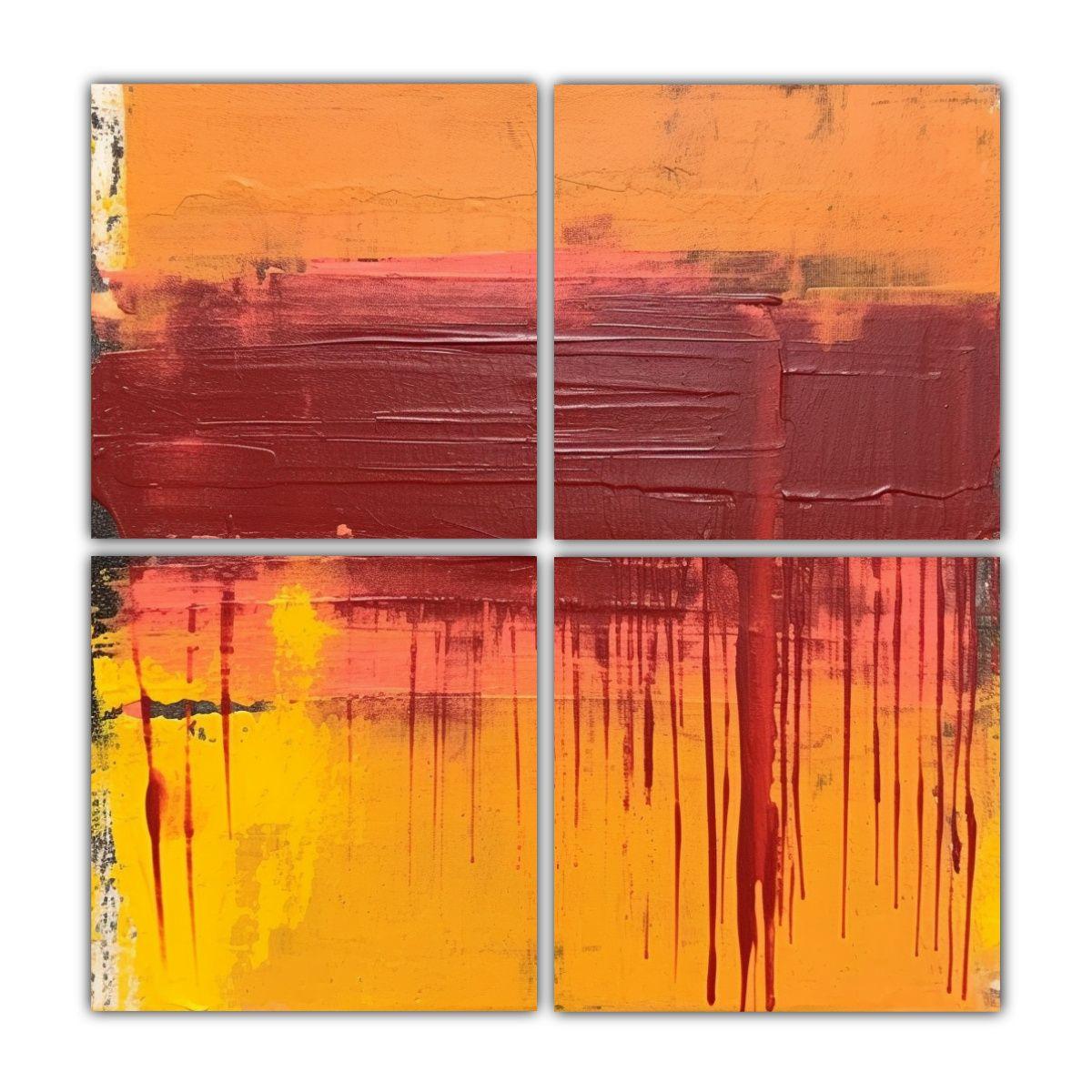 Cuatro Artes De Pared Minimalistas Inspiración 160x160 Cm-0