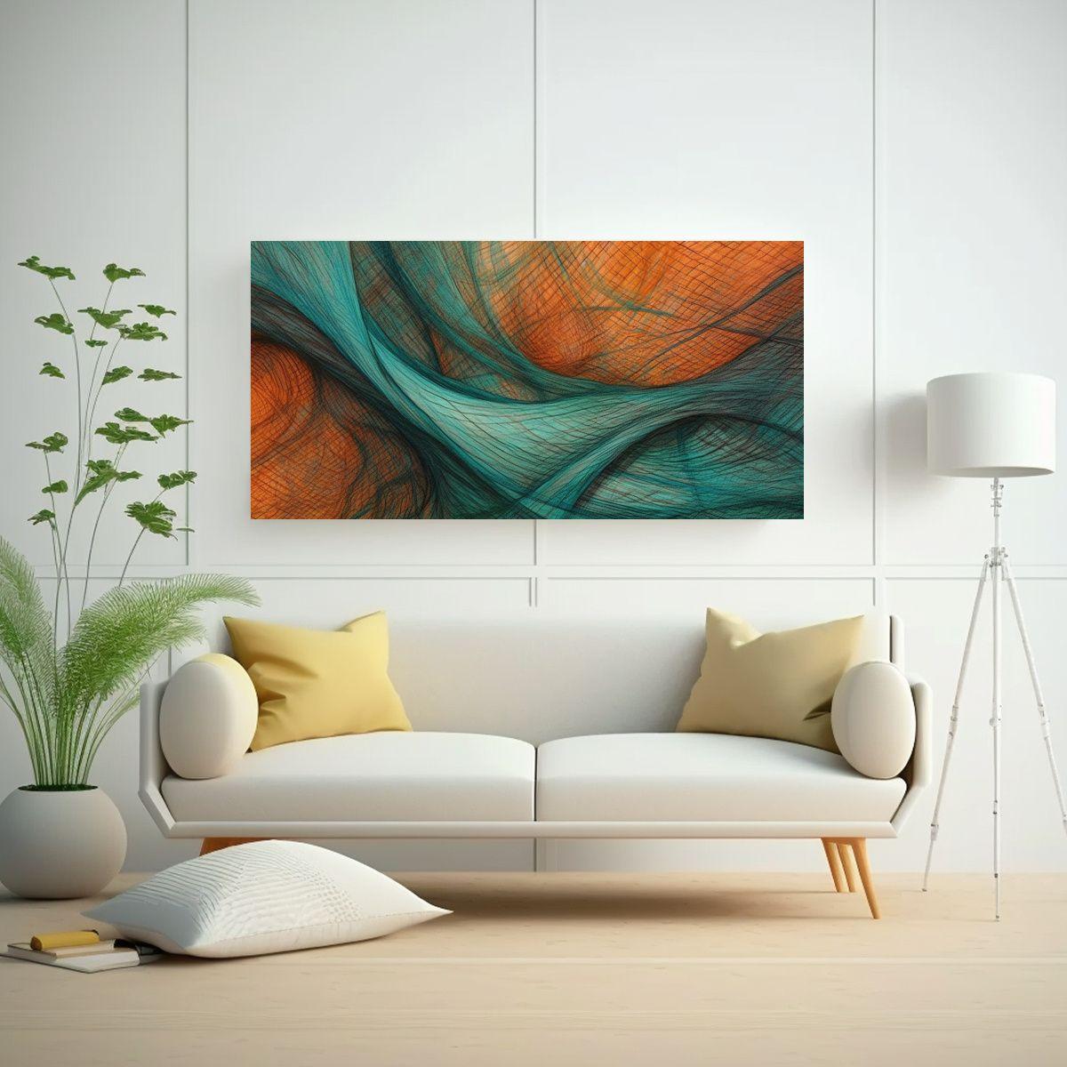 Pinturas Decorativas En Lienzo Con Malla Cruzada 120x60cm-2