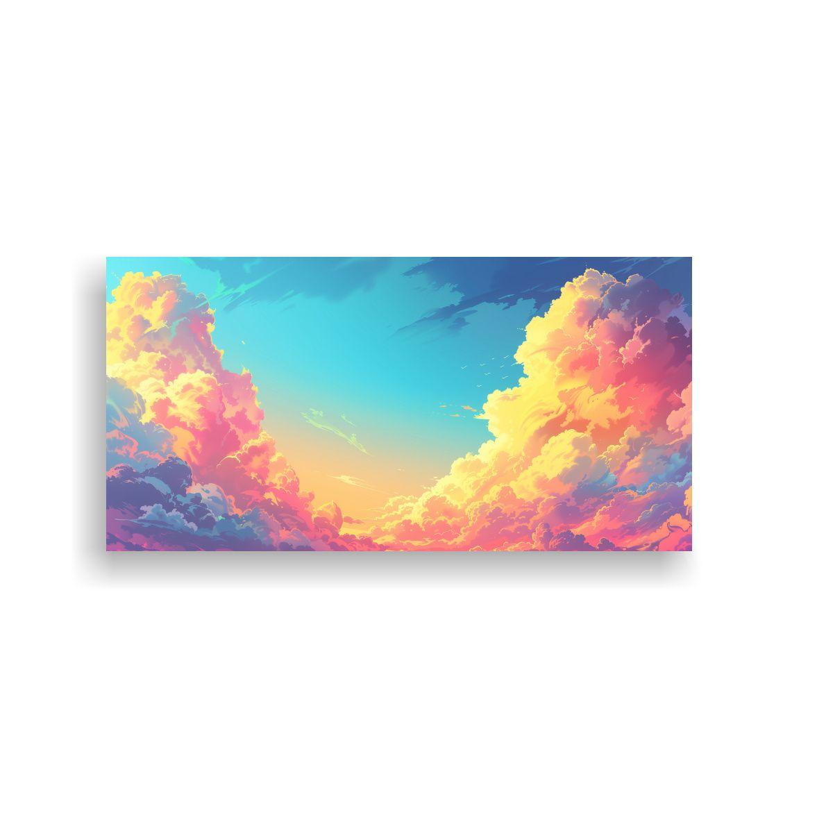 Cuadro Abstracto Cielo Nubes Lienzo Decorativo 160x80cm-0