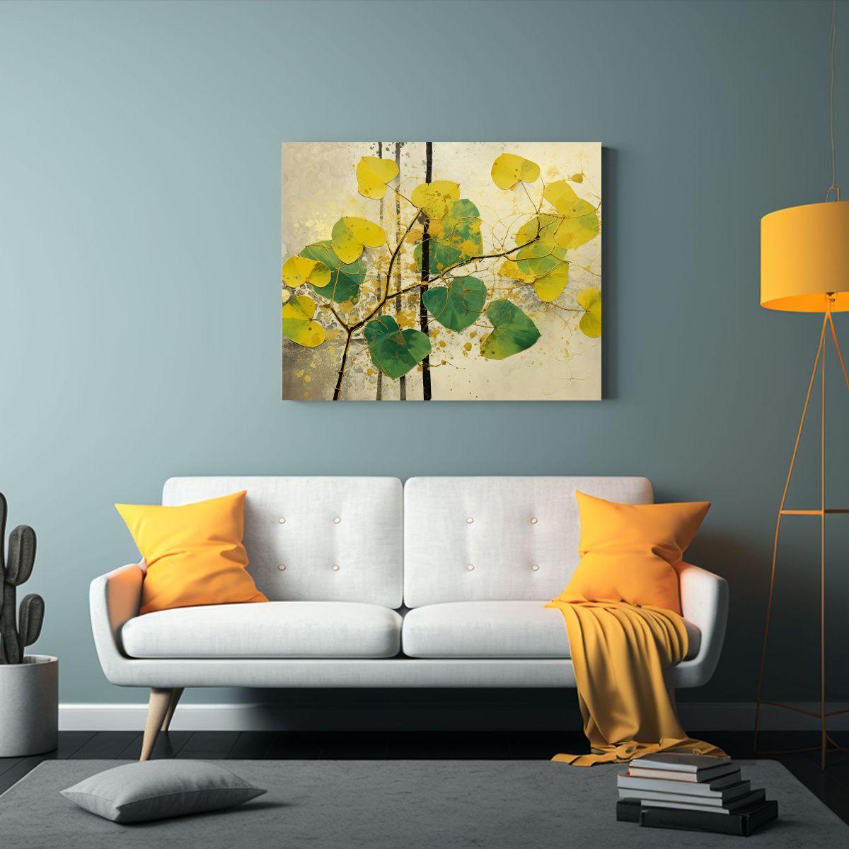 Pintura De Arte Fino De Un árbol De álamo Temblón En Tono 45x30cm-2