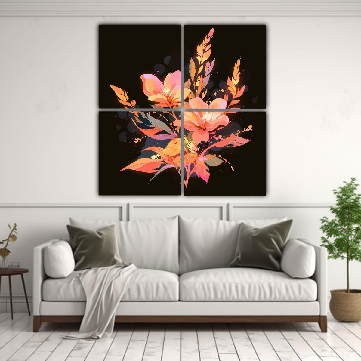 Cuatro Composiciones Decorativas Vitalidad 200x200 Cm-2