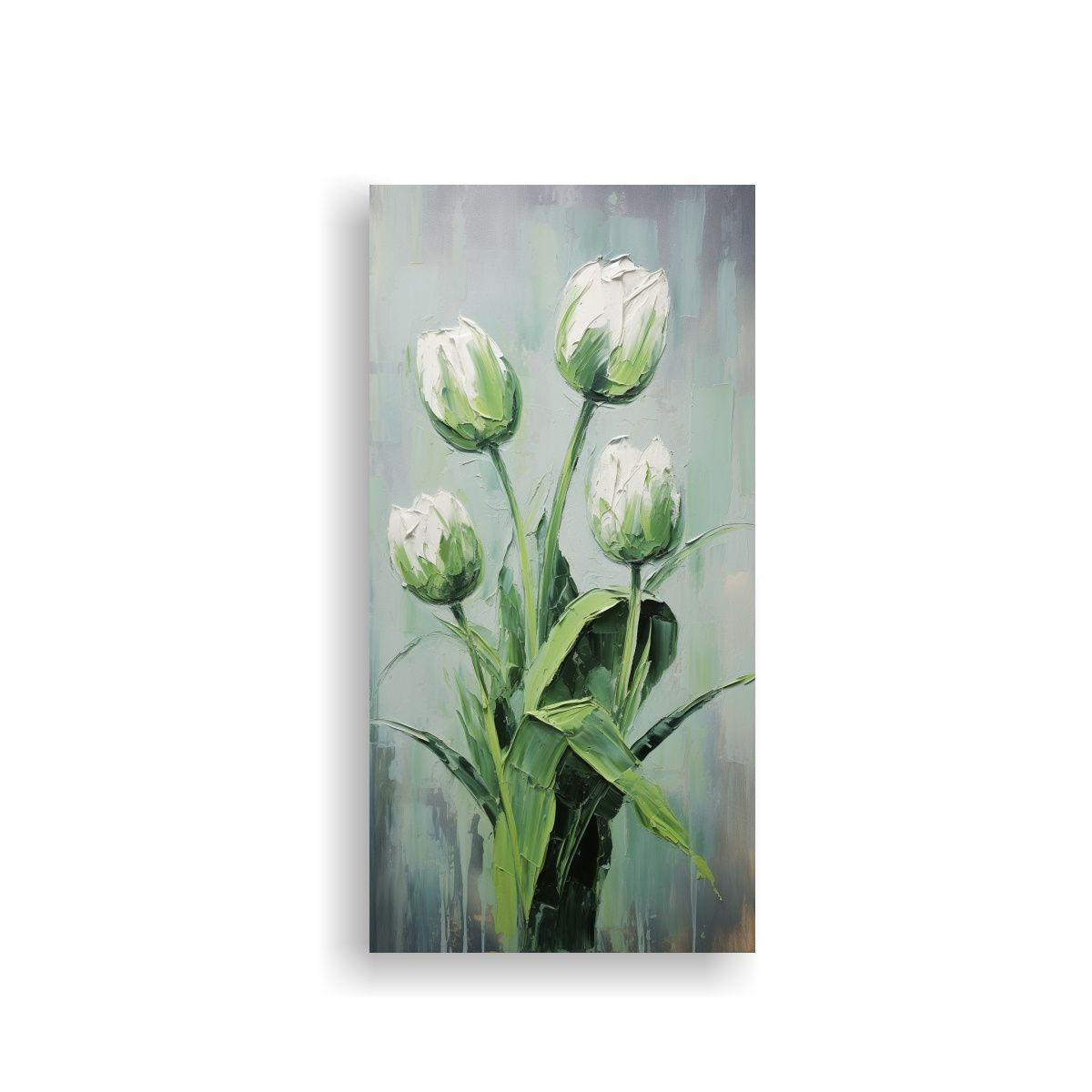 Cuadro Lienzo Tela Líneas Verdes Estilo único 50x100cm-0