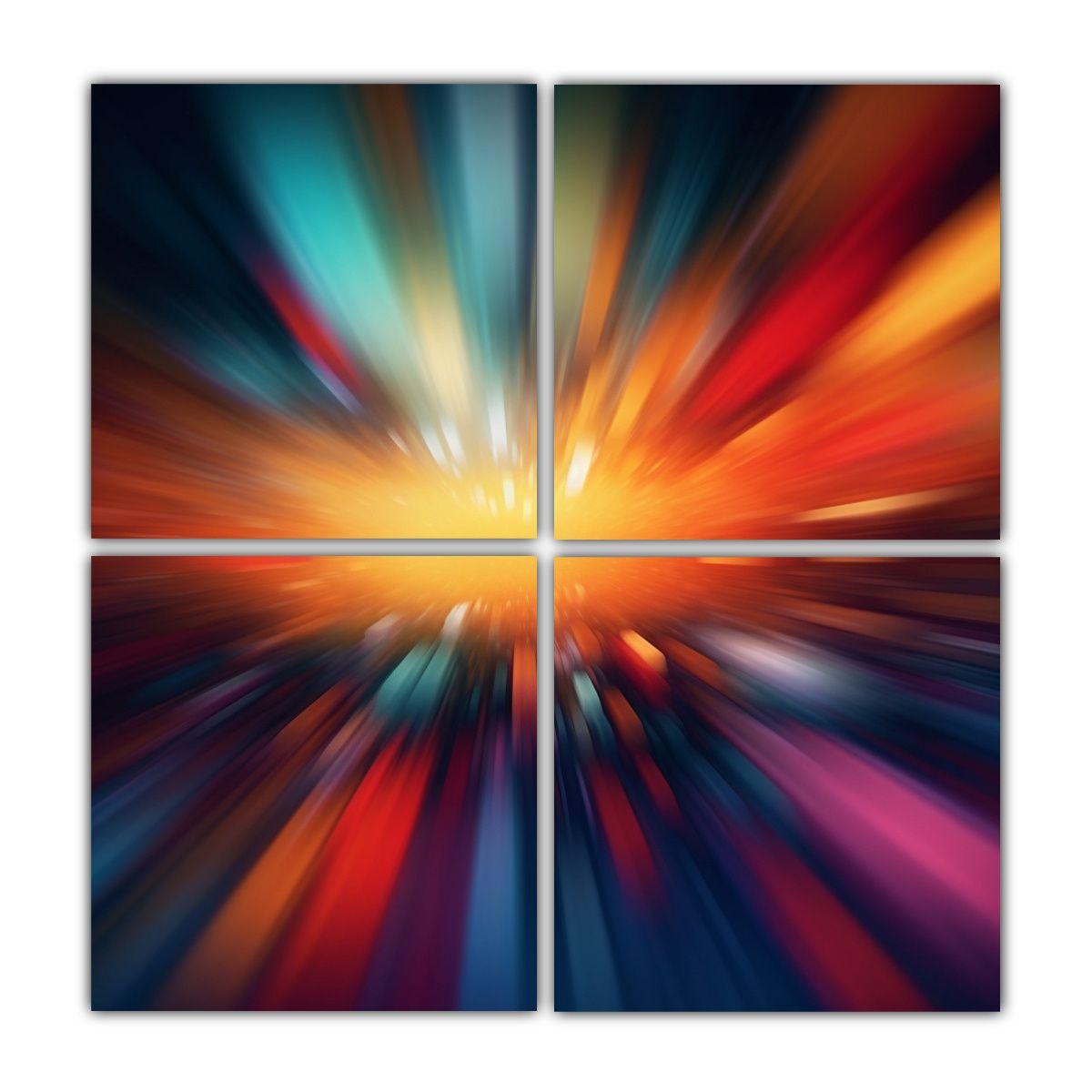 Cuadro Pared Abstracto Luminoso Con Fondo De 120x120 Cm-0