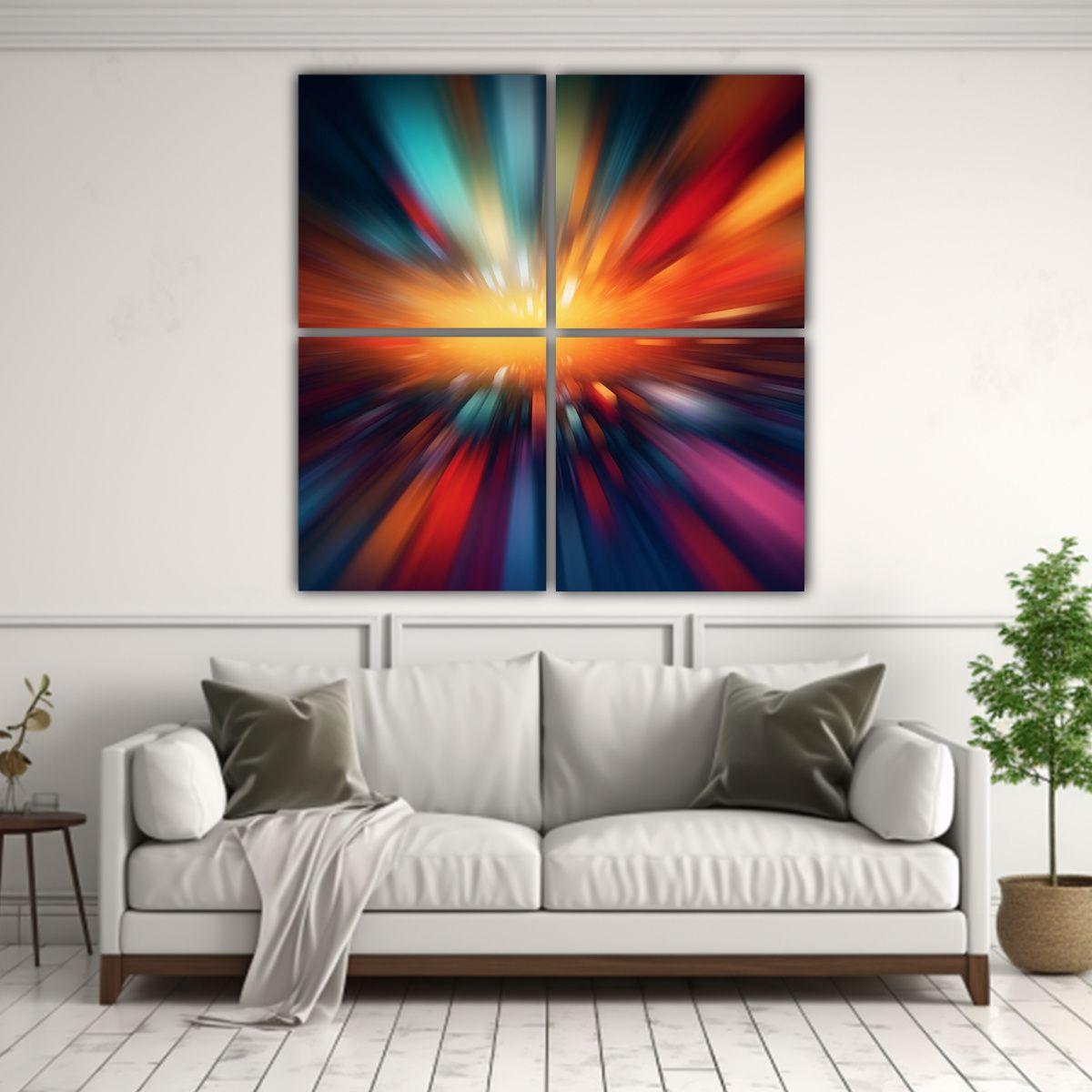 Cuadro Pared Abstracto Luminoso Con Fondo De 120x120 Cm-2