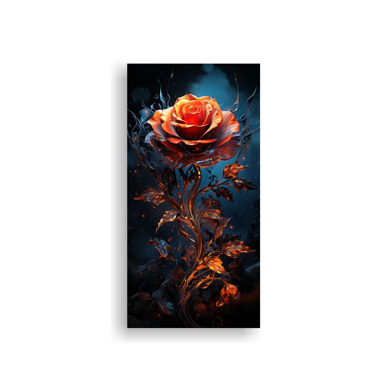Lienzo Abstracto De Una Rosa Que Desborda Arte 30x60cm-0