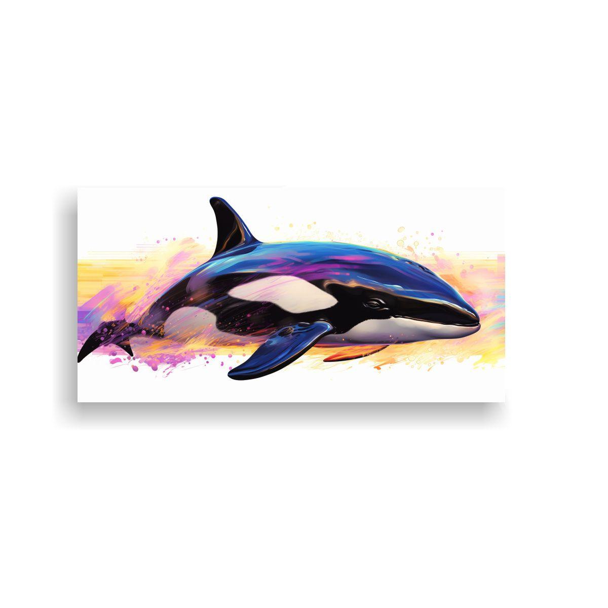 Cuadro Imagen Relieve Orca En Colores 40x20cm-0