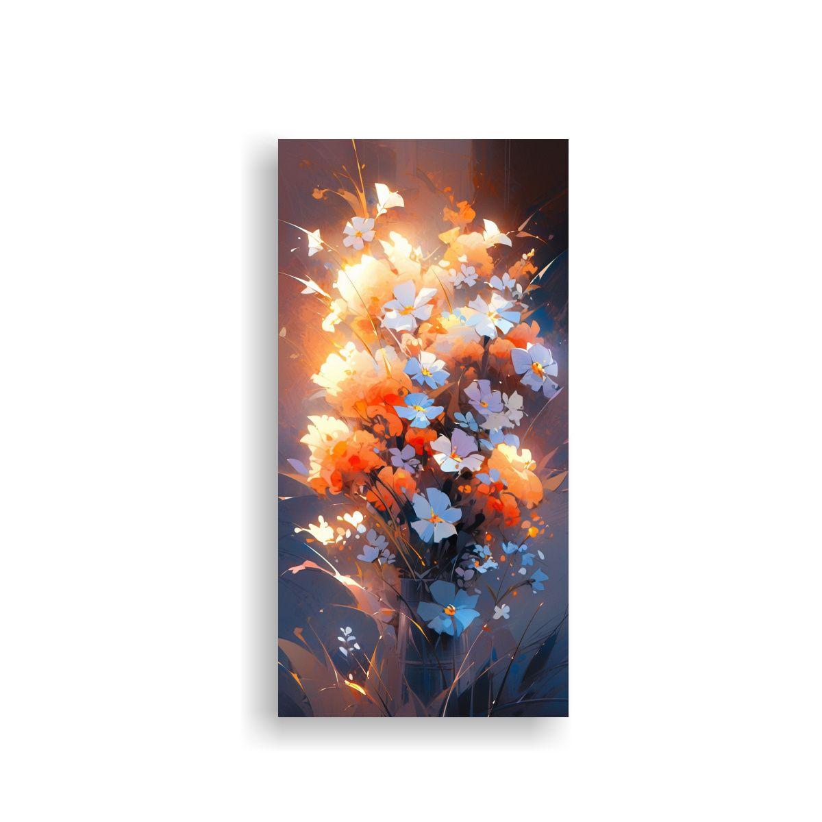 Pintura En Lienzo De Flores Vibrantes En El Estilo 80x160cm-0
