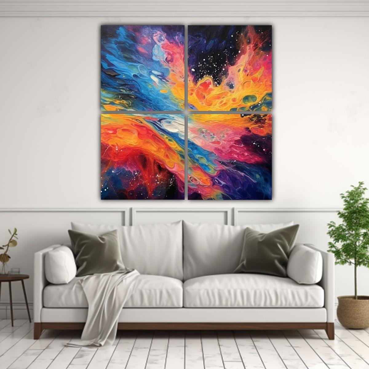 Cuadros Abstractos Estilo Galaxia Tryptamine 160x160 Cm-2