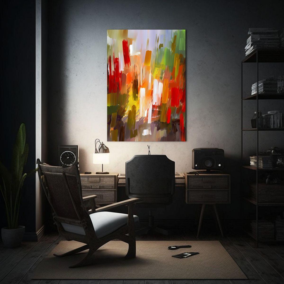 Pintura En Bastidor Con Líneas Finas Para Comedor 30x40cm-2