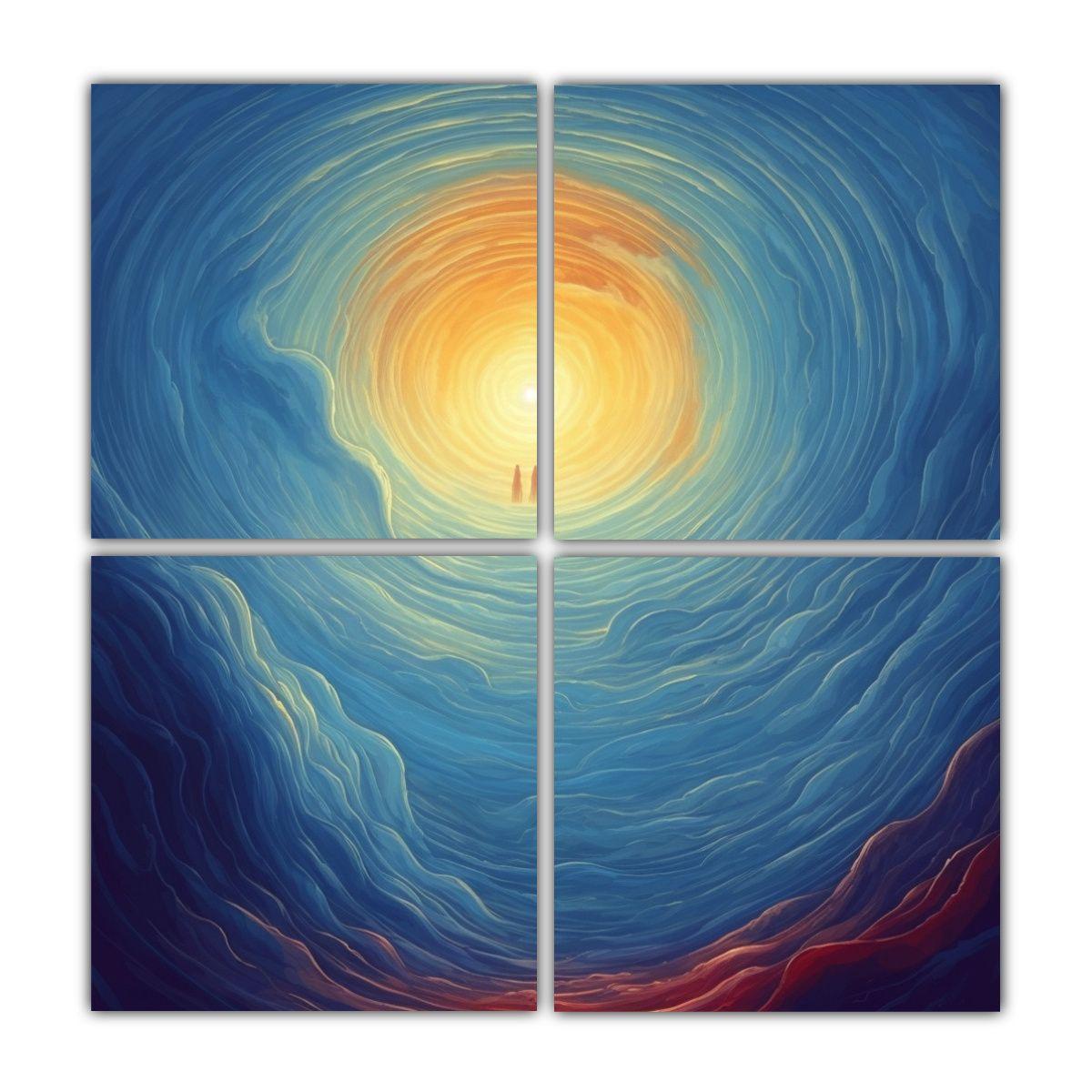 Cuatro Lienzos Movimiento Ambiente Mariposas 140x140 Cm-0