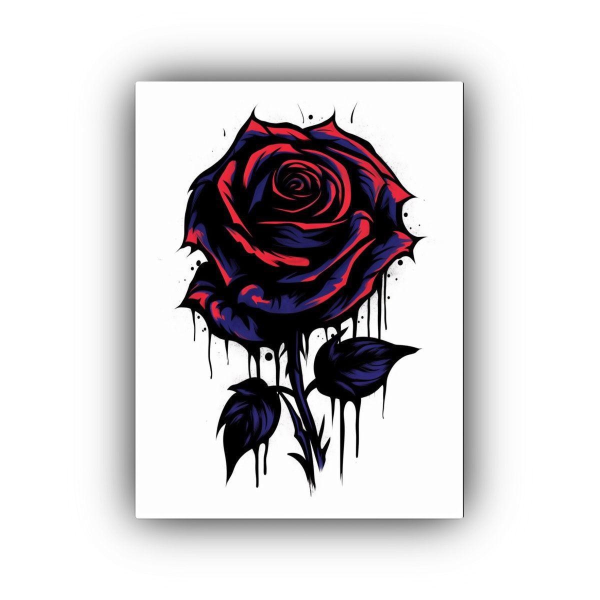 Pintura Abstracta Armonía Cromática Rosa Negra 50x75cm-0