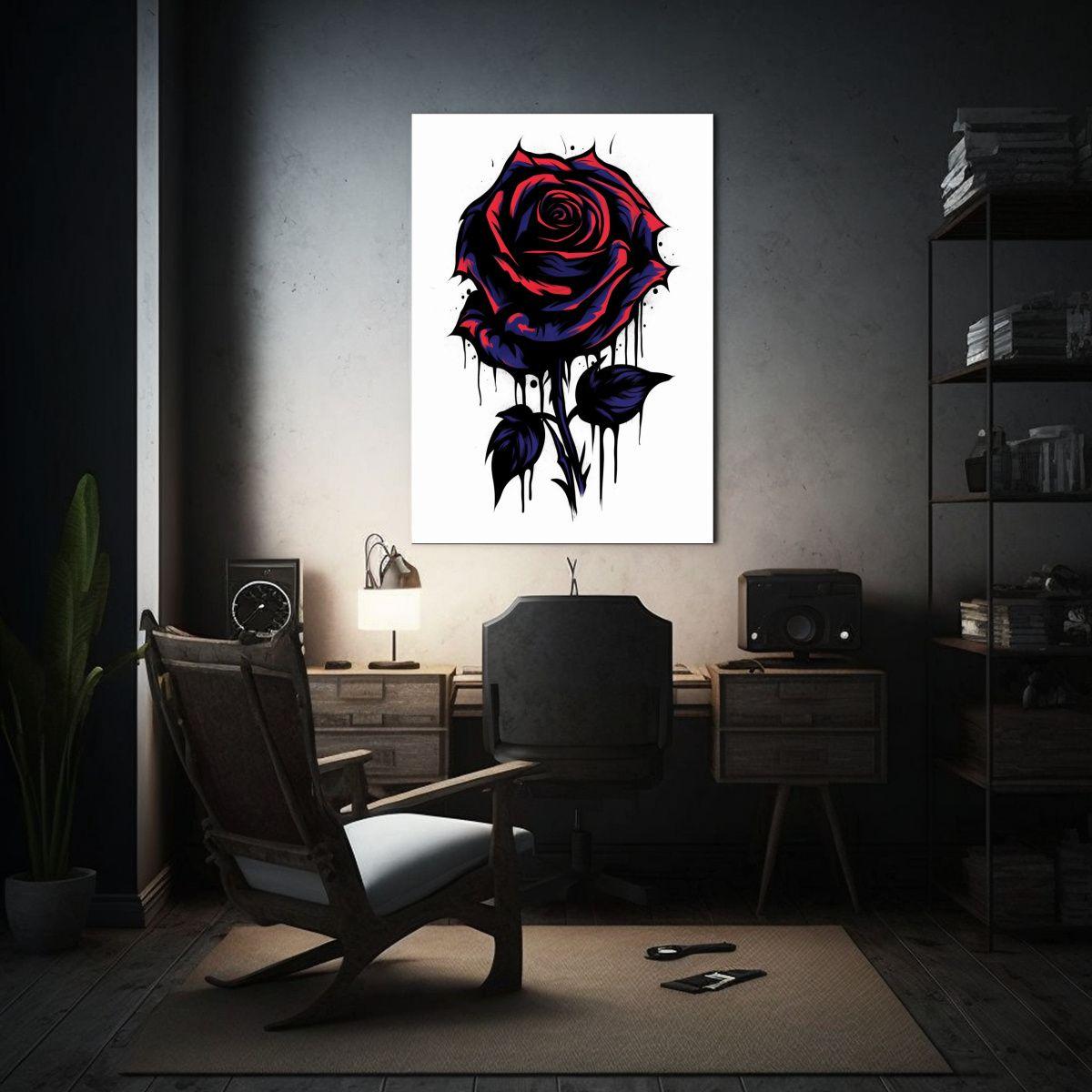 Pintura Abstracta Armonía Cromática Rosa Negra 50x75cm-2