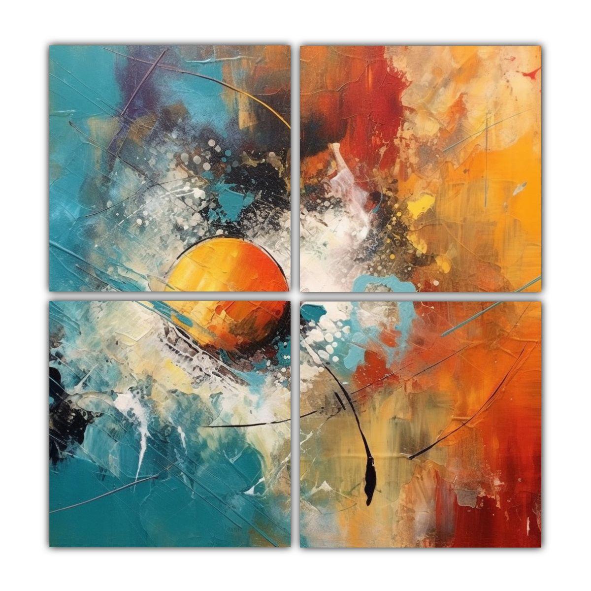 Pinturas Abstractas De Decoración De Hannah: 120x120 Cm-0