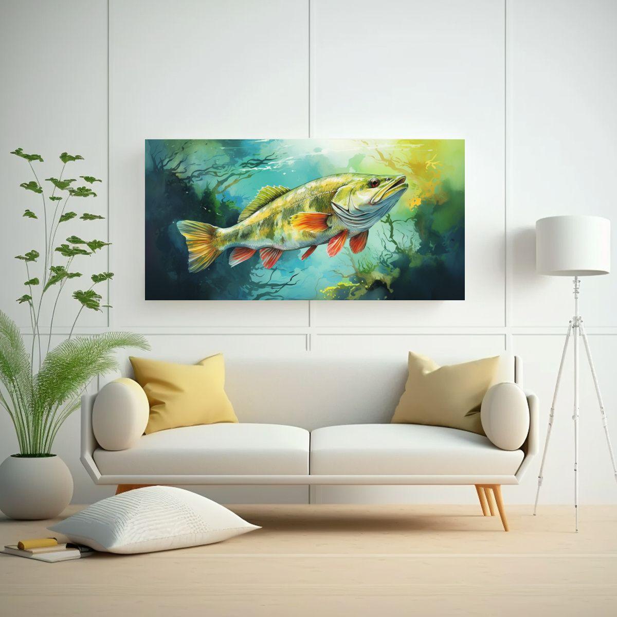 Cuadro De Diseño De Snook Colorido En Estilo De 160x80cm-2