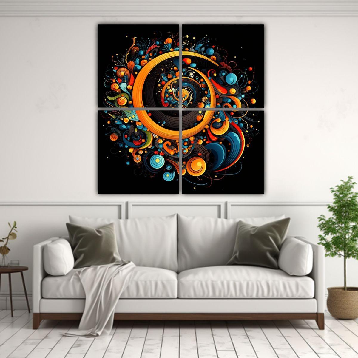 Cuadros Composición Diseño Estilo Big Bang 60x60 Cm-2
