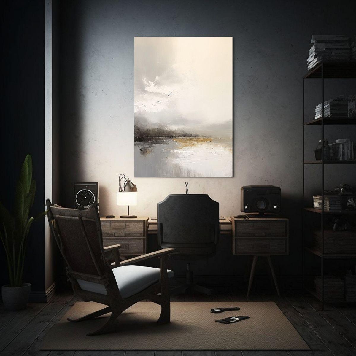 Pintura Abstracta Paisaje Estilo Sereno 50x65 Cm-2