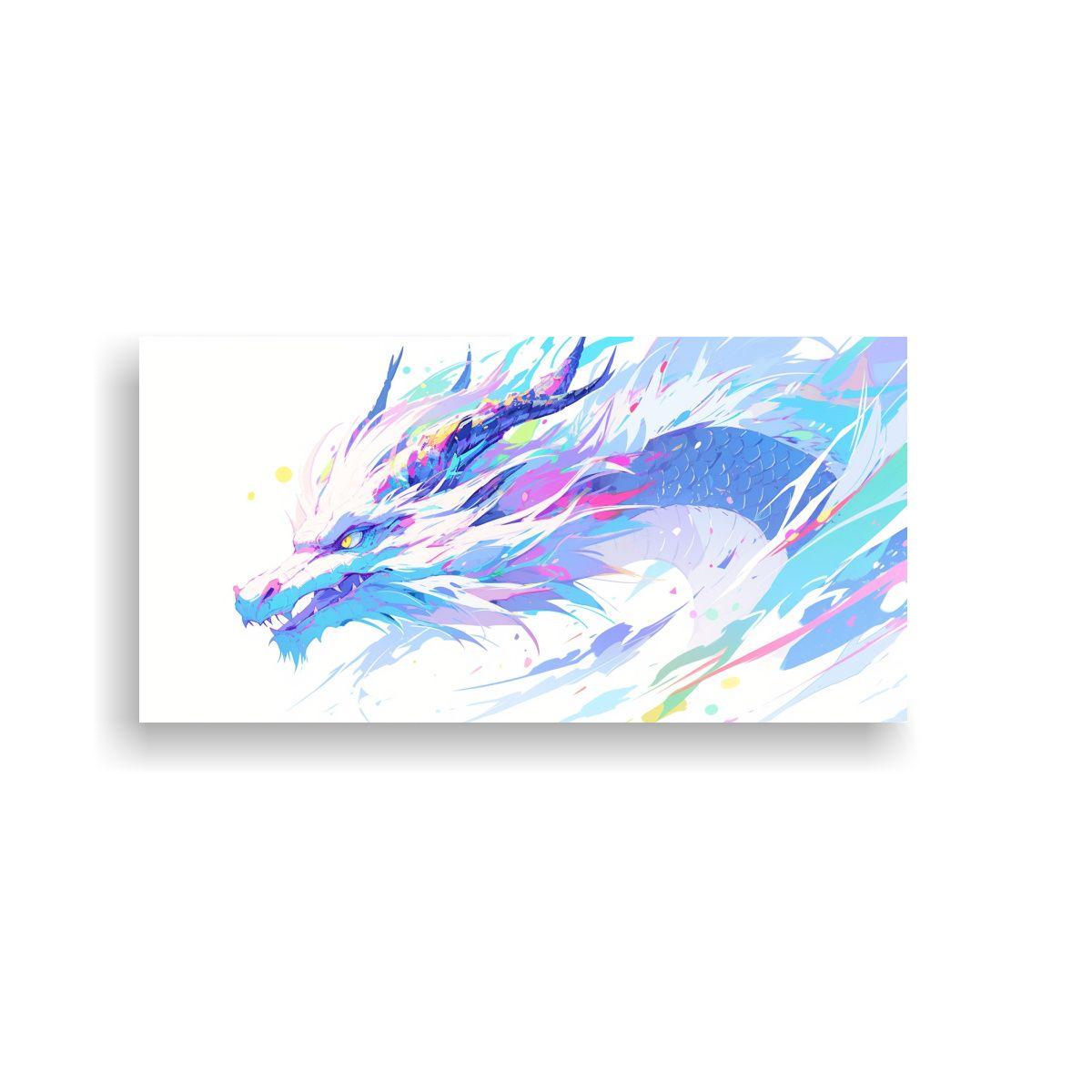 Pintura De Lienzo Estilo Dragón En Tonos Pastel 160x80cm-0