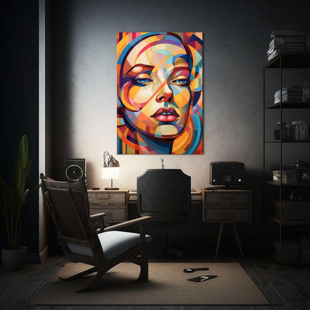 Pintura Abstracta Colores Superpuestos En Bastidor 80x120cm-2