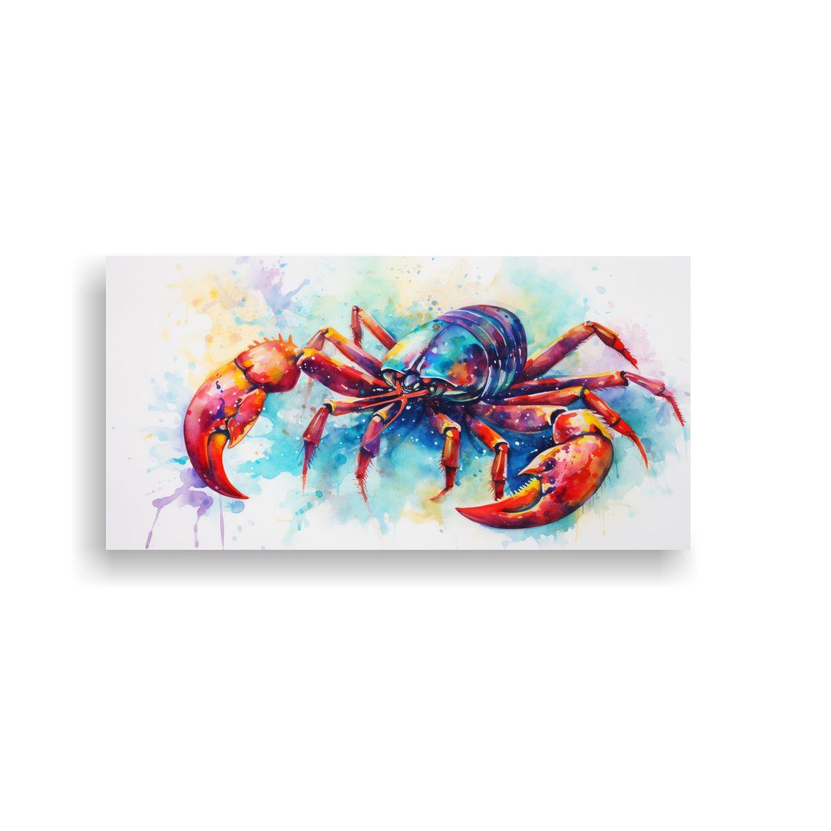 Pintura Textura Alta Calidad Escorpión Acuarela 140x70cm-0