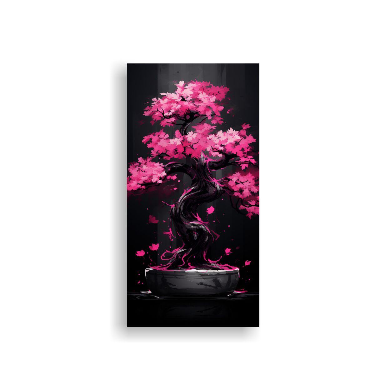 Pintura Decorativa Salón A Bougainvillea Bonsai 50x100cm-0