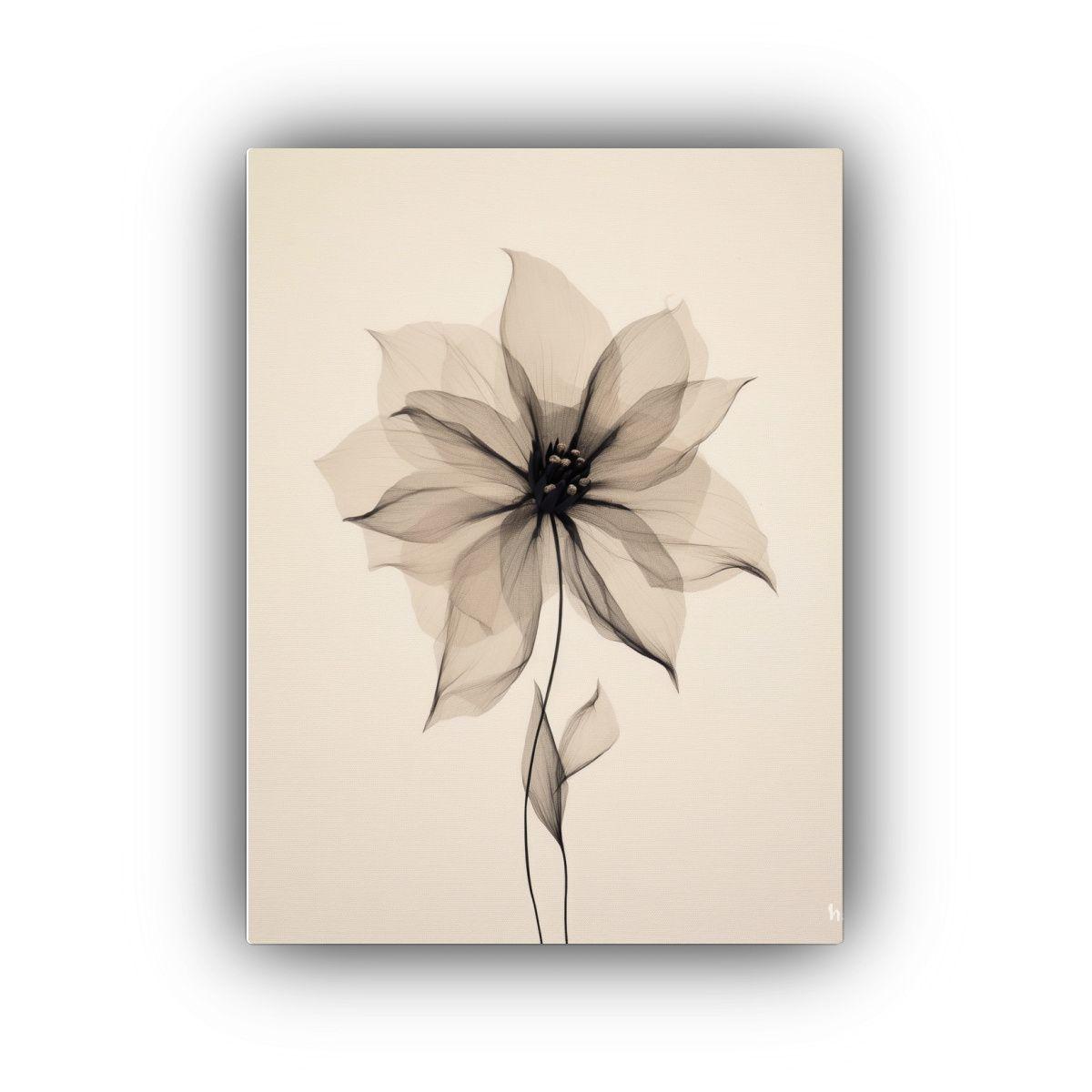 Pintura Decorativa En Algodón Gris Y Negro Sobre 50x65cm-0