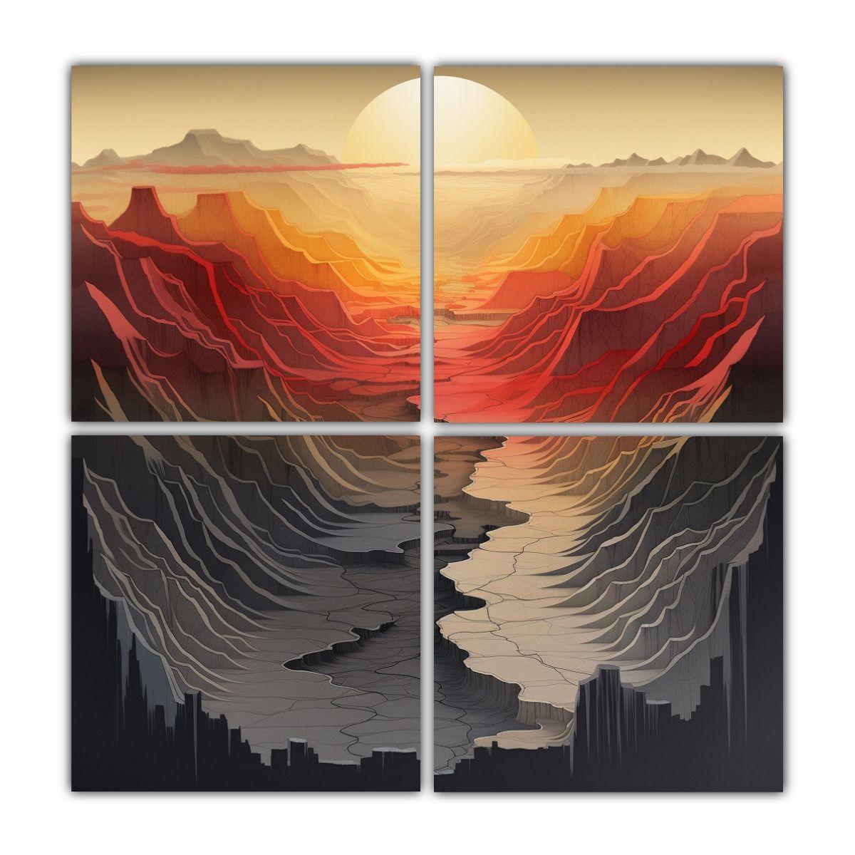Pinturas Decorativas De 4 Artes Creativa En Color 120x120 Cm-0