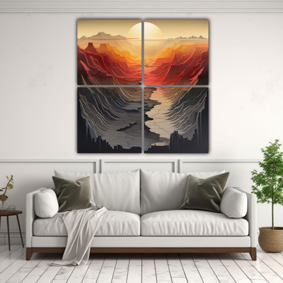 Pinturas Decorativas De 4 Artes Creativa En Color 120x120 Cm-2