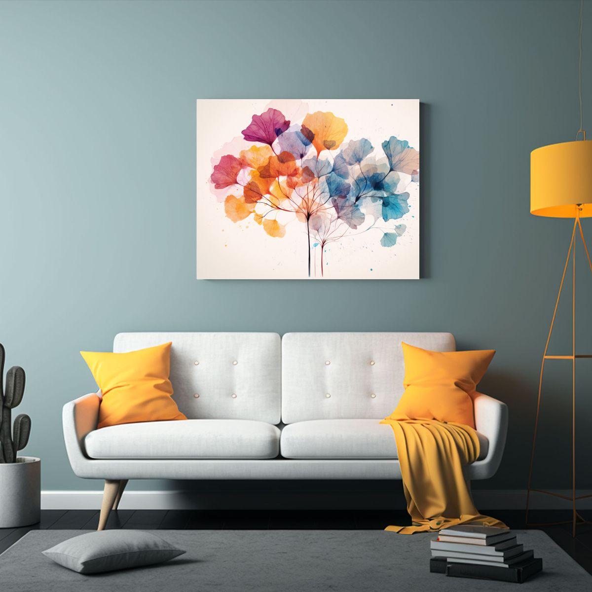 Pintura Vintage De Street Art: Árbol De Chopo En Acuarelas  50x40cm-2